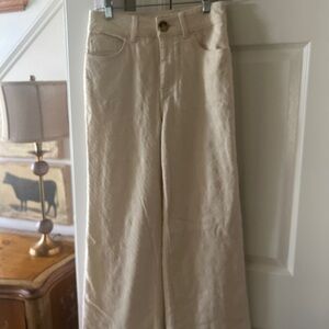 Pilcro-Cream wide leg pants